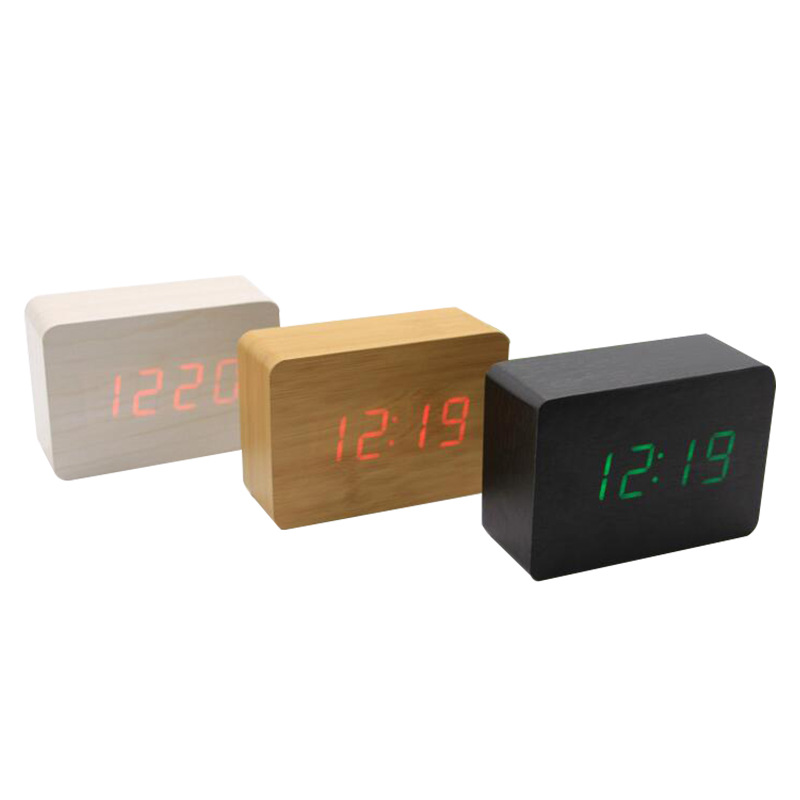 Picture of Source Manufacturer Electronic Clock Rectangular Wooden Clock Mini Alarm Clock Digital Clock Led Wooden Clock Luminous