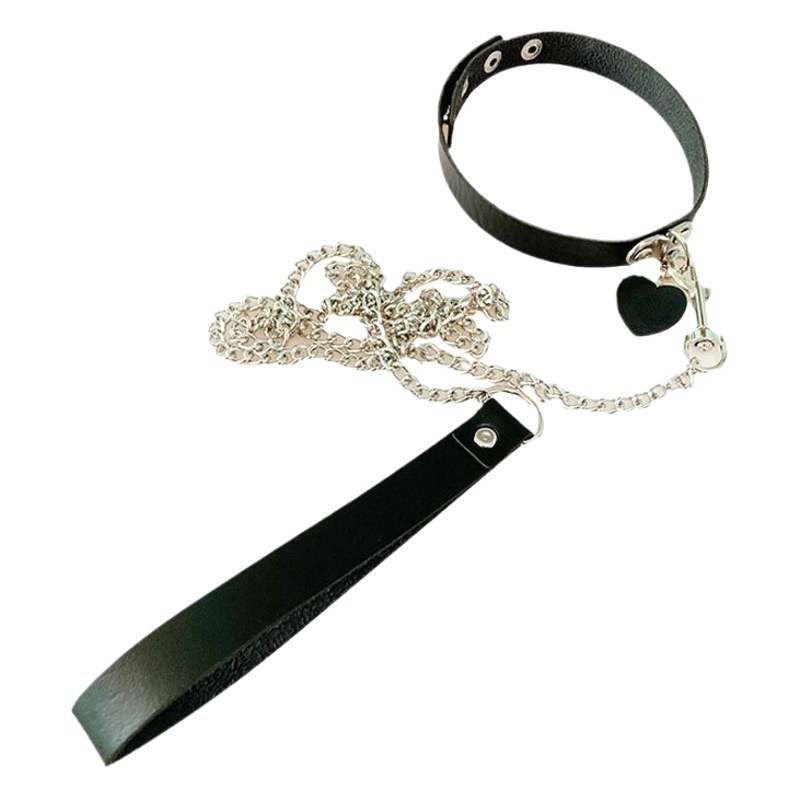 Punk personality exaggerated adult sex toys rivet collar flirting necklace neck collar dog slave special traction rope