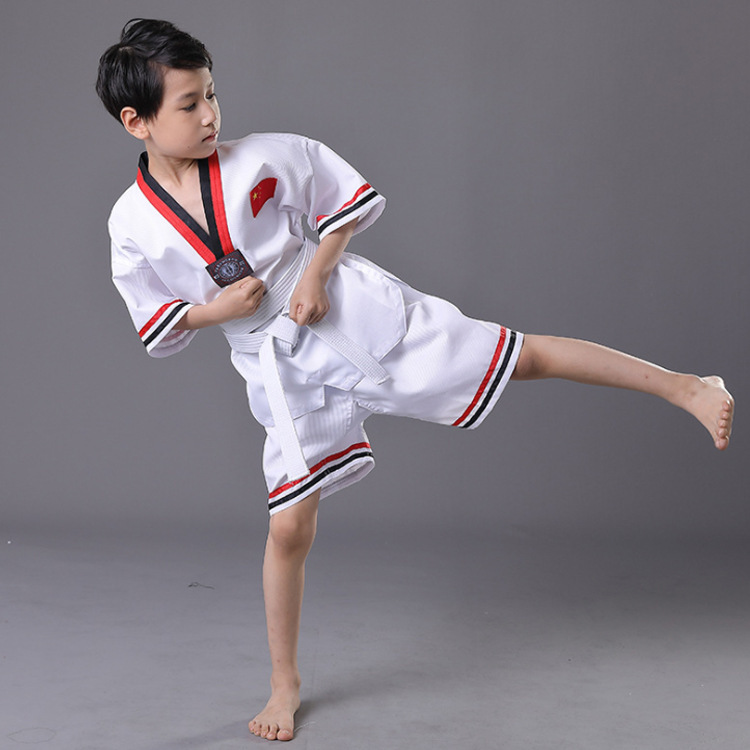 Picture of Taekwondo clothing cotton long sleeve short sleeve children men and women adult road clothing training clothing martial arts clothing manufacturers wholesale