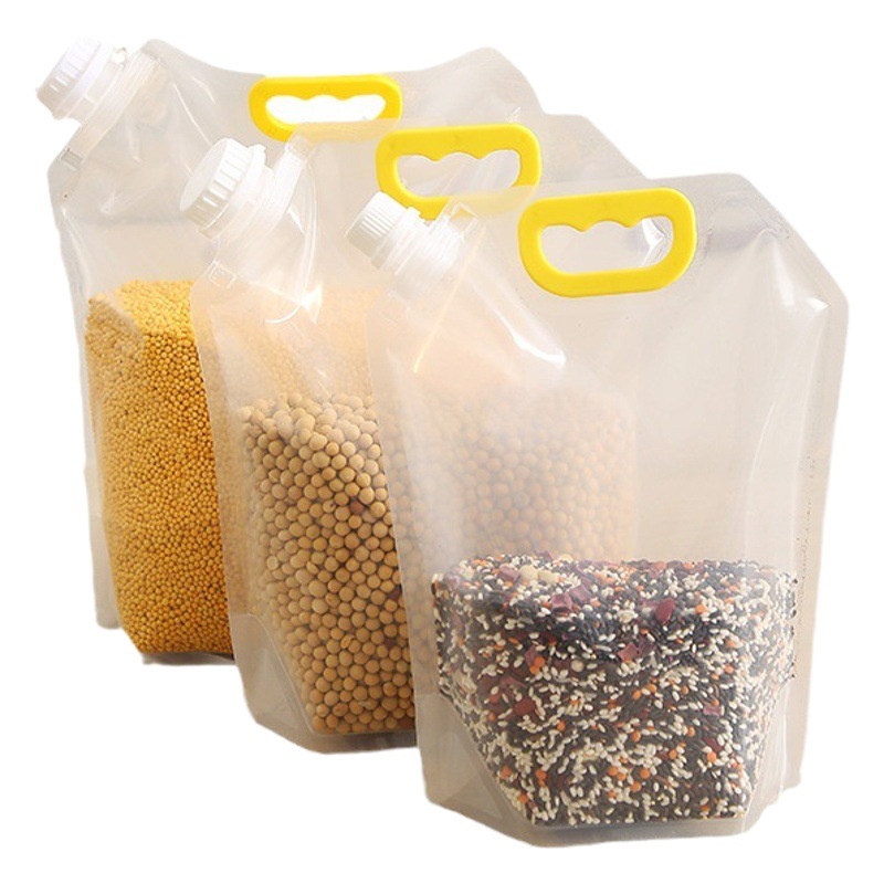 Kitchen Rice Bag Portable Coarse Grain Storage Sealed Bag Moisture-proof Insect-proof Sub-pack Bag Plastic Bag Portable Stall