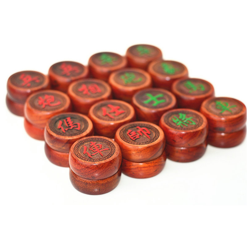 Picture of Safflower pear wooden chess solid wood mahogany chess wooden Chinese chess send single chess piece chess cloth wholesale