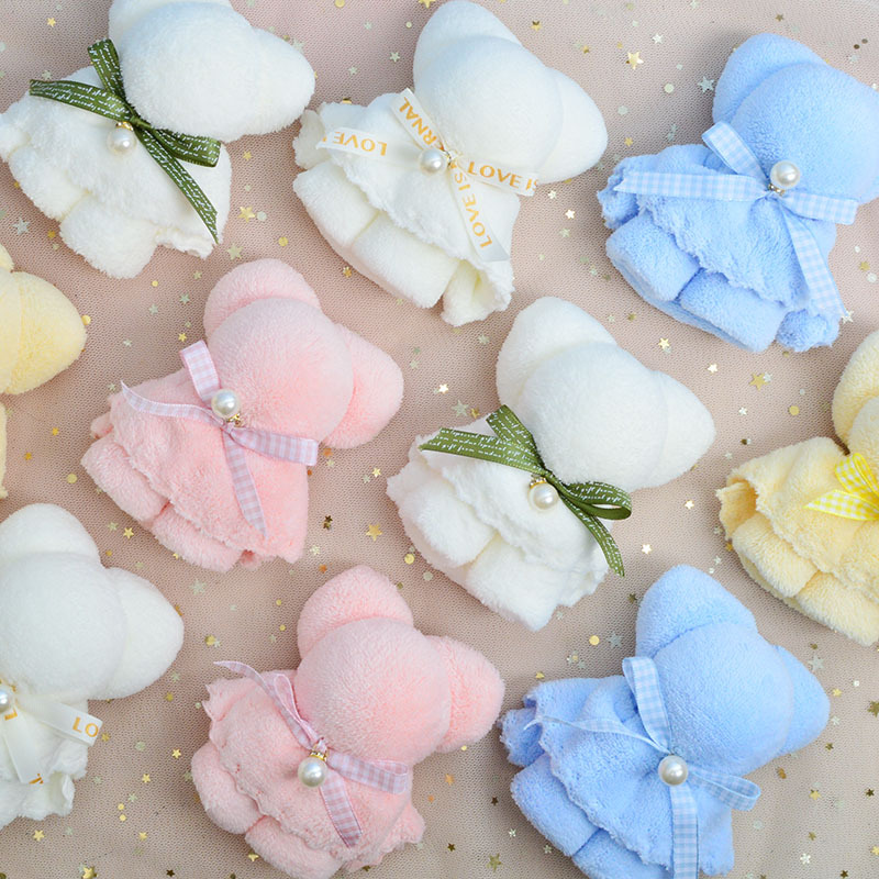 Picture of Bear Towel Souvenir Wedding Celebration Gift Shop Wedding Candy National Day Mid-Autumn Festival Gift Items Gift Box Coral Fleece Material