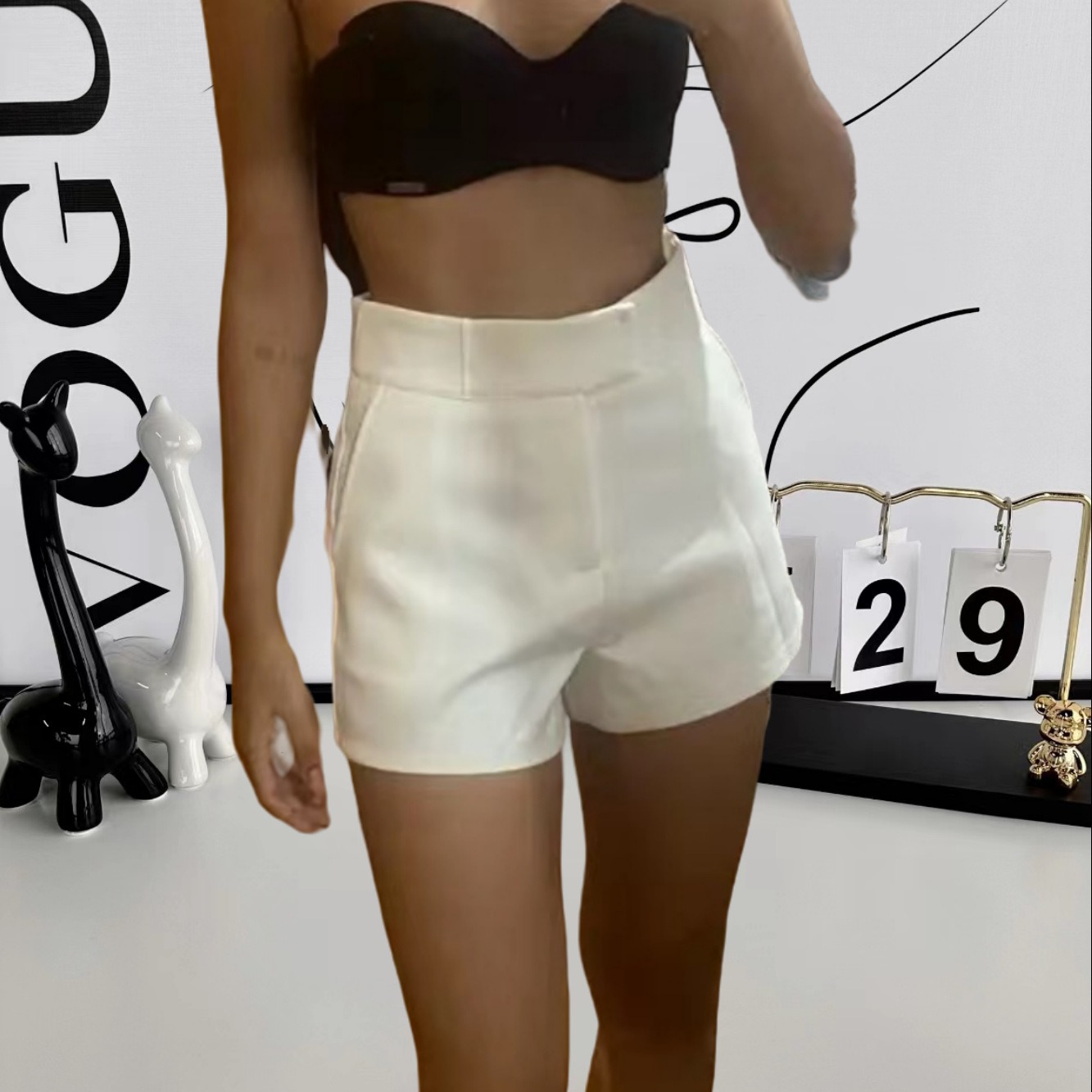 2024 Amazon European and American fashion new hot girl comfortable slimming versatile small wide leg casual personalized shorts