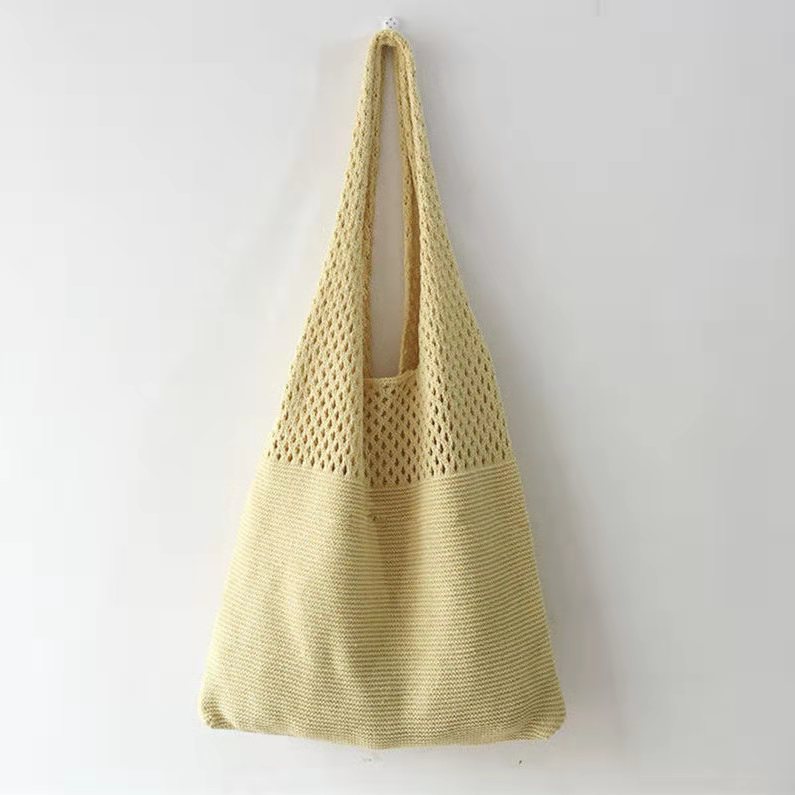 Picture of Cute Knitted Bags 2024 Fashion Hollow Handbags Fashionable and Easiest for Match Shoulder Bags Large Capacity Tote Bags Cross-Border