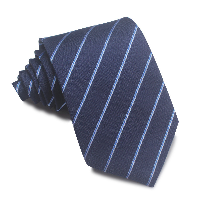 Picture of 25 New 8cm Polyester Jacquard Stripesd Tie 7cm Men's and Women's Business Formal Wear Casual High-End Red Black Blue