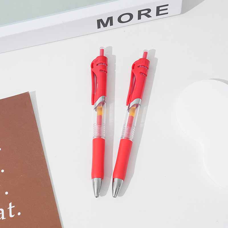 Picture of K35 Press-type Gel Pen Press Ballpoint Pen Red Black Blue Bullet Sign Pen Office Student Carbon Jump Pen