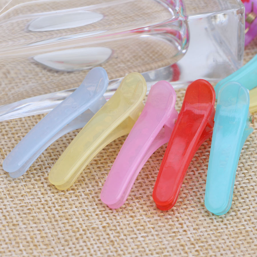 Jelly Colorful 4 5 8cm Duckbill Clip Candy Colorful Partition Clip Kidsren's Hair Clip Plastic Duckbill Clip Hair Clip Accessories