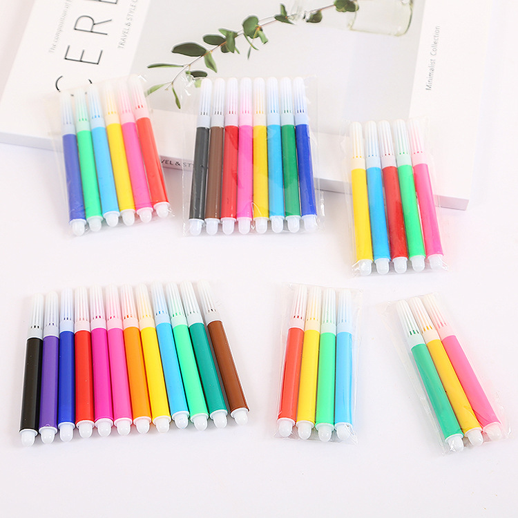Picture of Factory children's art supplies washable color brush graffiti pen 3/4/5/6/8 color bag children's watercolor pen