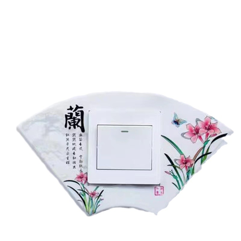 Picture of Plastic Switch with Bamboo, Orchid and Plum and Chrysanthemum Combination Plastic Switch Stickers, Various Styles of Scenery Home Decorations
