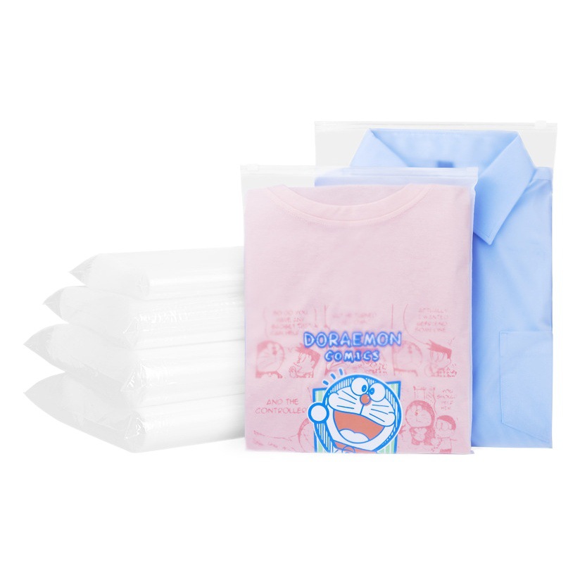 Frosted transparent zipper bag plastic self-sealing bag underwear clothing packaging bag socks clothing zipper bag spot wholesale