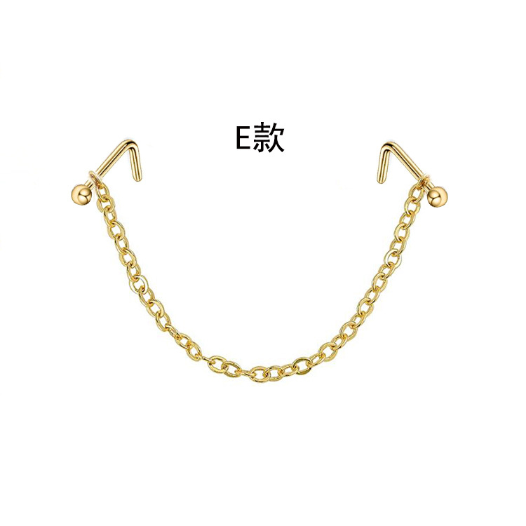 Picture of Stainless steel nose ring nose nail nose chain Amazon new nose chain puncture jewelry nose chain