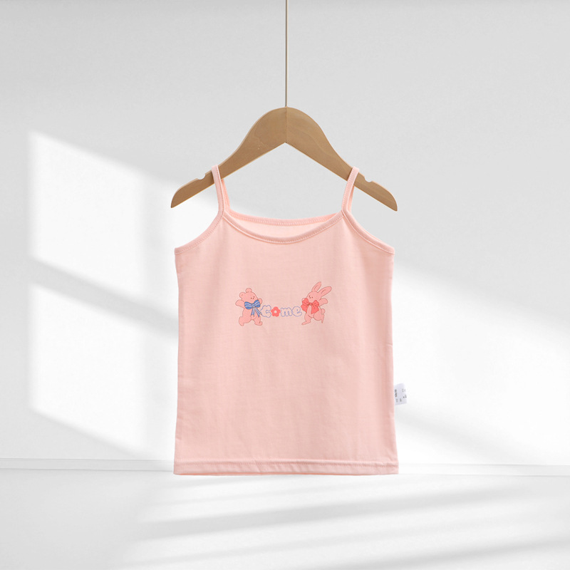 Picture of Y Autumn/Winter New Pure Cotton Girls' Camisole Cartoon Undershirt for Baby Girls, Mid-To-Large Children's Belly-Protecting Underwear Homewear