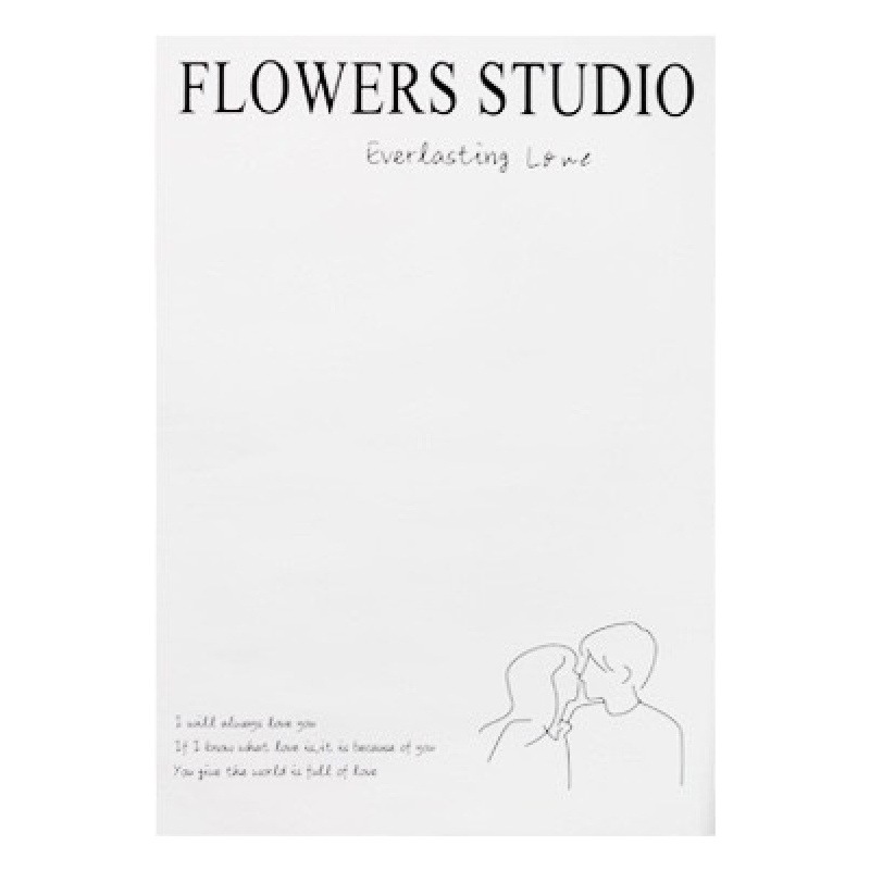 Cowhide thick paper rose bouquet floral wrapping diy material waterproof simple English internet celebrity white wrapping paper