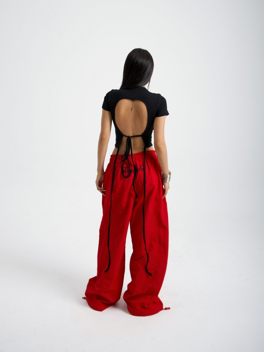 American Retro Loose Street Drag Cool Hot Girl Crowdwork Pants Heavy Embroidered Straight Jazz Casual Parachute Pants Sport