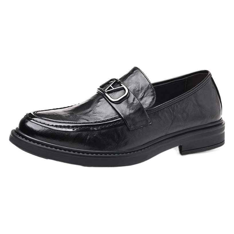 Men's Casual Leather Shoes 2025 New Versatile Trendyy Fashion High-End Genuine Leather Business Work Shoes Beanie Shoes for Men