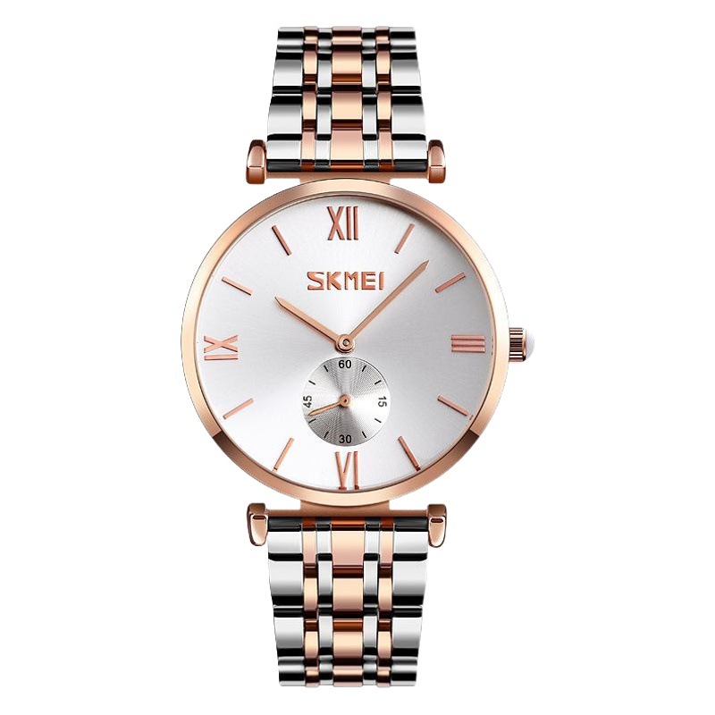 Time Beauty skmei Fashion Elegant Two-and-a-Half Couple Quartz Watch Thin Shellfish Dial Steel Band Business Watch