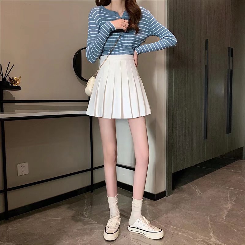 20203 pleated skirt skirt women's summer white high waist summer suit jk2023 new short skirt summer