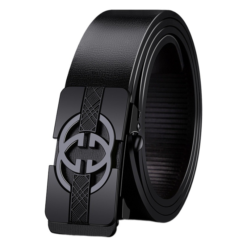 Ample Paul Genuine Leather Belt Men's Genuine Leather Pure Cowhide Belt Automatic Buckle Youth Middle-aged Business Trend