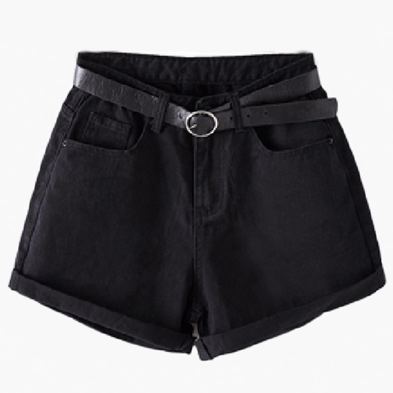Picture of Denim Shorts Women's Summer New Ins Loose Korean Style High Waist Slim Look Outer Wear Student's Curled Wide Leg A- shaped Hot Pants Trendy