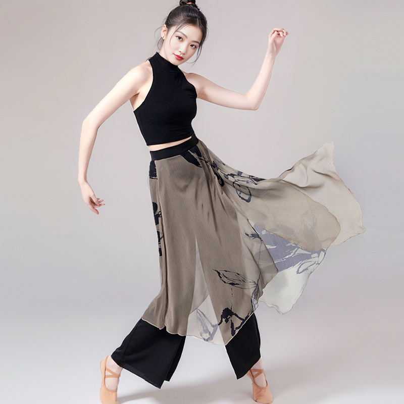 New Chinese Style Dance Suit Modern Dance Loose Wide Leg Pants Jazz Dance Practice Suit Women's Classical Dance Elegant Pants