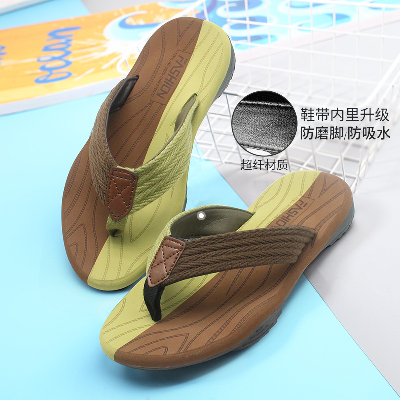 Picture of Cross-border New EVA Soft-soled Lightweight Flip-flops Fashion Trendy Outer Wear Men's Flip-flops Casual Beach Shoes