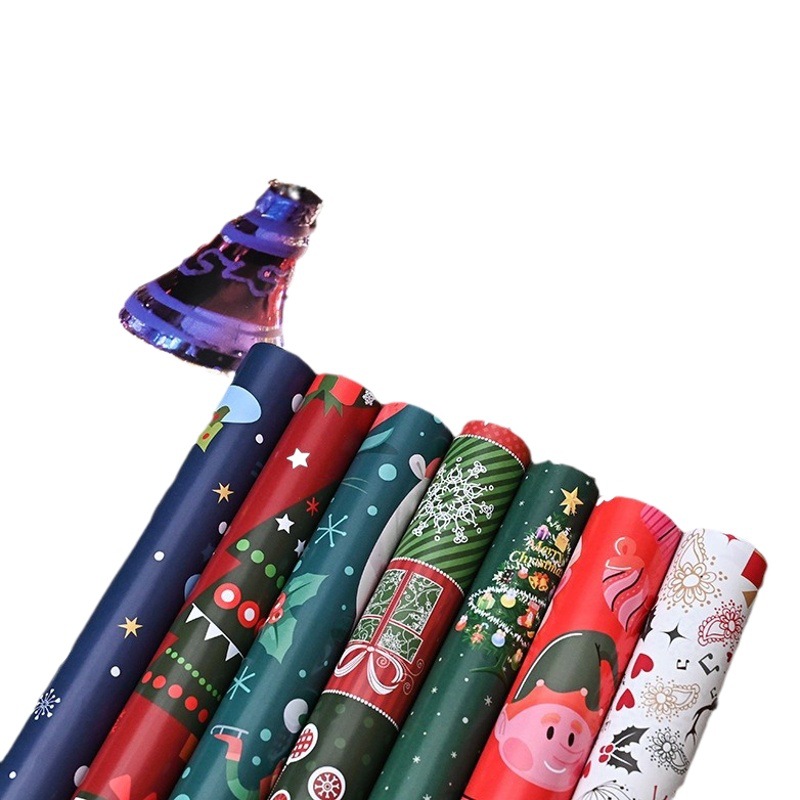 Christmas wrapping paper oversized gift box packaging birthday festival bag gift bag Apple glossy coated paper wholesale