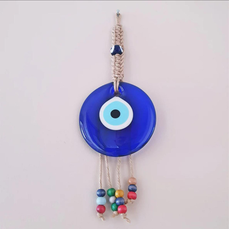 Turkey Greece Glass Blue Eyes Devil's Eye Colored Beads Hemp Rope Hanging Car Pendant Wall Pendant