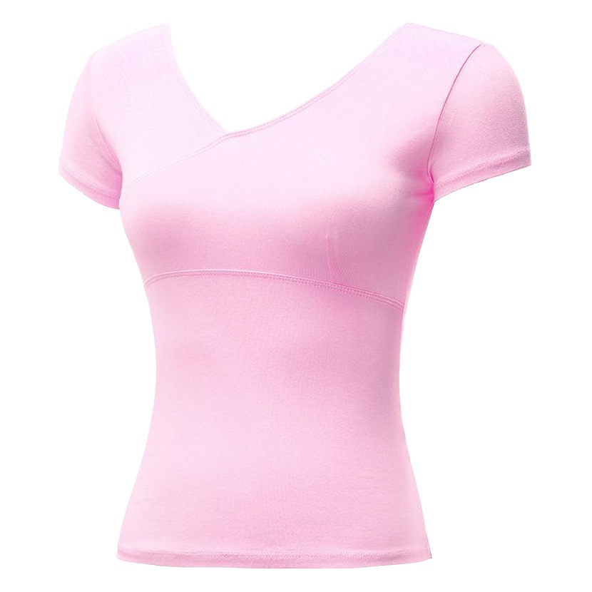 Adult yoga clothes top short sleeve aerobics top running front cross sports fitness T-shirt dance practice clothes