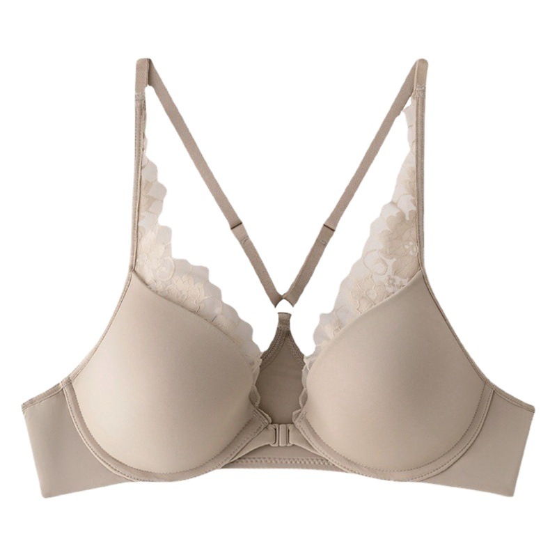 French Front Button Underwear for Women Summer Style Women's Sexy Small Breast Push-Up Anti-Sagging Bra Lace Breathable Wholesale