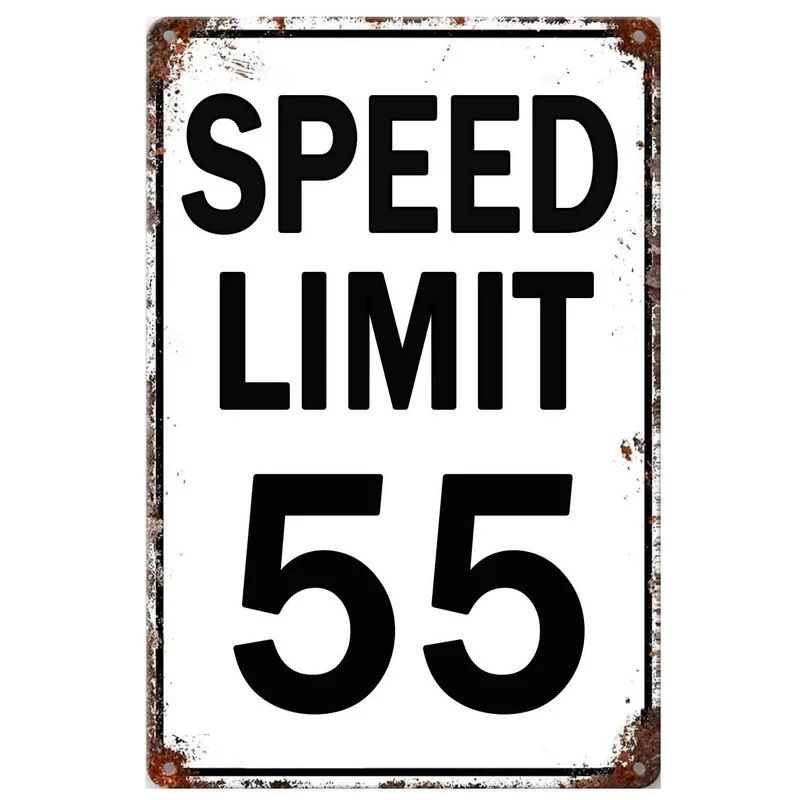 Picture of Retro No Speed Limit Sign Poster American Iron Painting Cross-Border Best-Selling Bar Cafe Wall Decoration