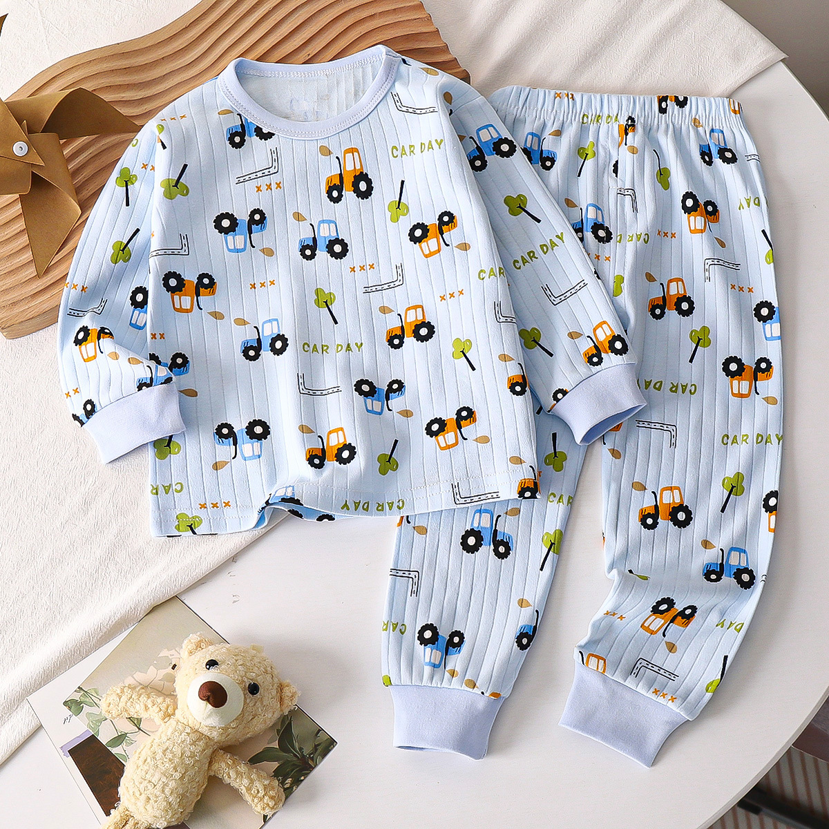 Picture of Children's Cotton Underwear Set, New Autumn Style, Baby Boys' Loungewear, Girls' Pajamas, Autumn Clothes and Pants, Children's Clothing