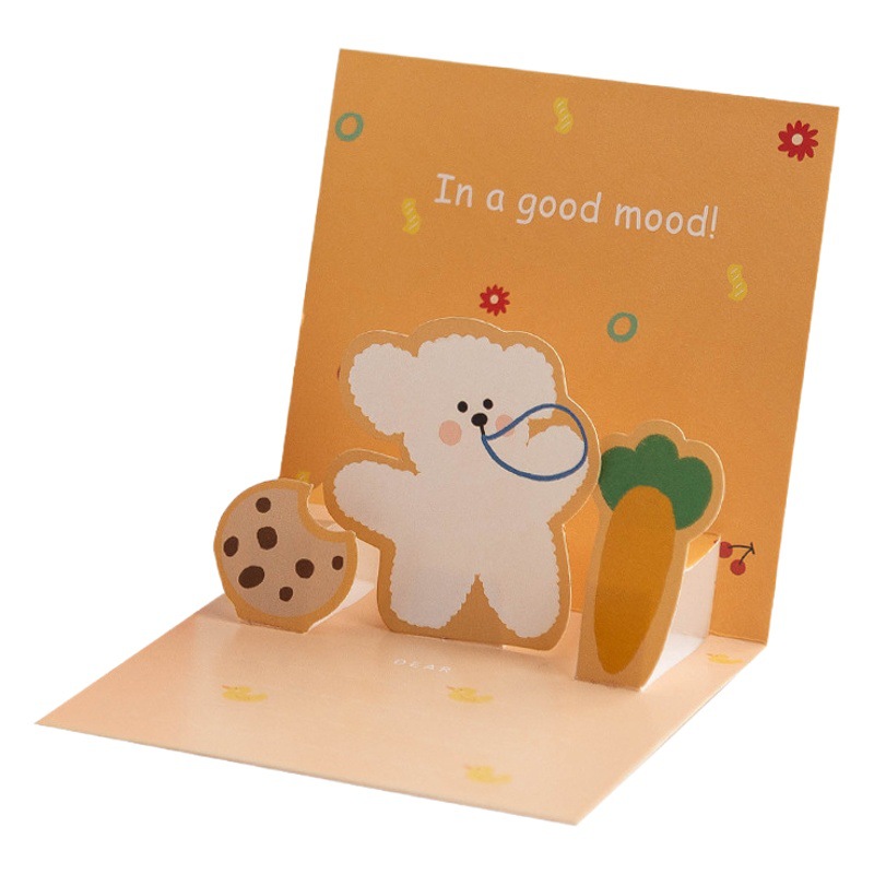 Senyu Leaf Creative Korean Cute Birthday Greeting Card Small Card Three-dimensional DIY Handmade Children's Gift Handwritten Blessing