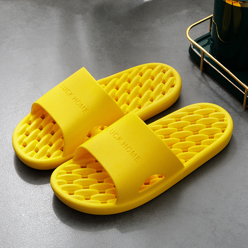 Picture of Summer Bathroom Soft Bottom Slip-on Feeling Slippers Women's Home Indoor Sanitary Hotel Bathing Household Leakage Non-slip Slippers Men's Slippers