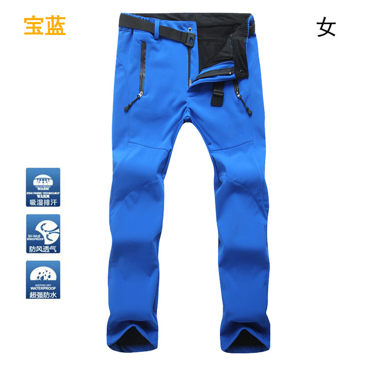 Picture of Outdoor Sports Rush Pants Men's Slim-fit Thickened Autumn and Winter Large Size Windproof Soft Shell Fleece Ski Climbing Pants Women