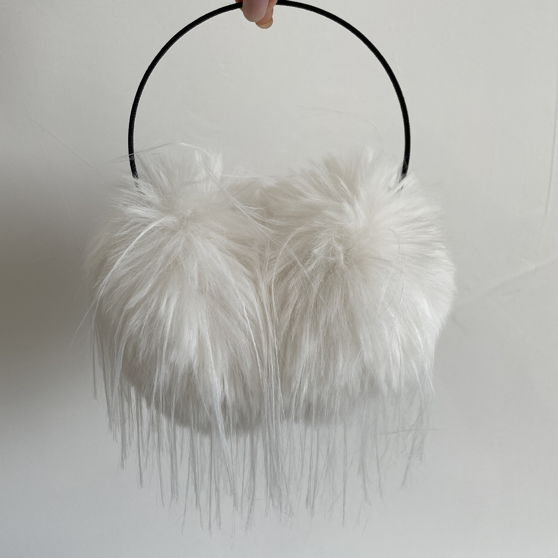 Long Hair Plush JK Warm Earmuffs Pink Girl Earmuffs Earmuffs Dirty Gold Style Hair Hoop Style Face Show Small Windproof Ear Bag