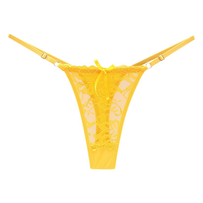 New Hot Thong Low Waist Sexy Lace Transparent Girl's Underwear Adjustable Trendy Women's T-pants