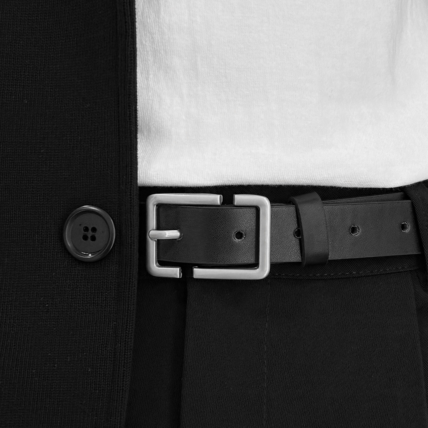 Trendy suit pants belt Instagram Korean version of men's and women's thin belt personalized pin buckle handsome fashion young people student pants belt