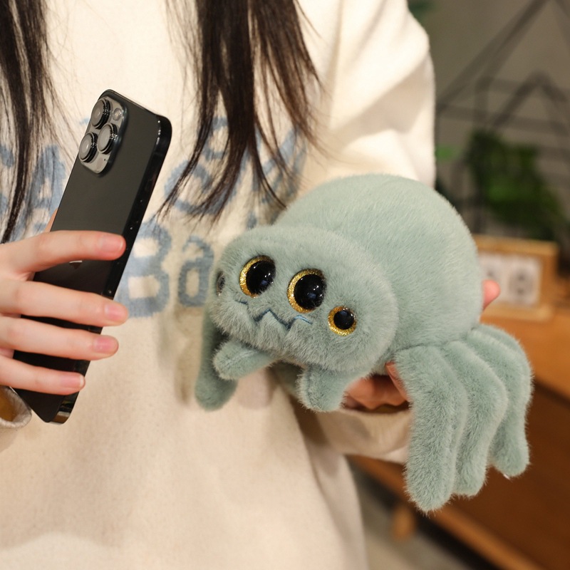 Picture of Cartoon Spider Doll Furry Insect Doll Simulation Colorful Four-Eyed Spider Plush Toy Pendant Gift