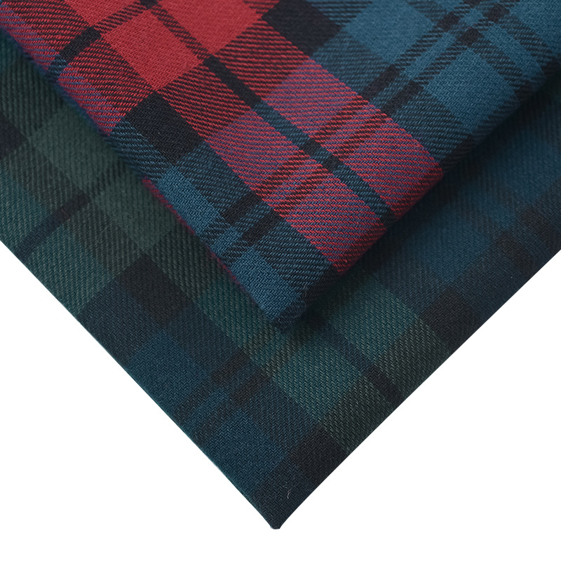 Picture of in stock cotton yarn-dyed simple plaid shirt fabric women's clothing children's clothing skirt cotton plaid shirt fabric