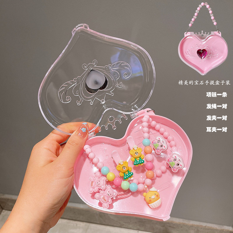Picture of Children's jewelry baby cartoon cute fruit pendant bracelet suit birthday gift box in stock wholesale