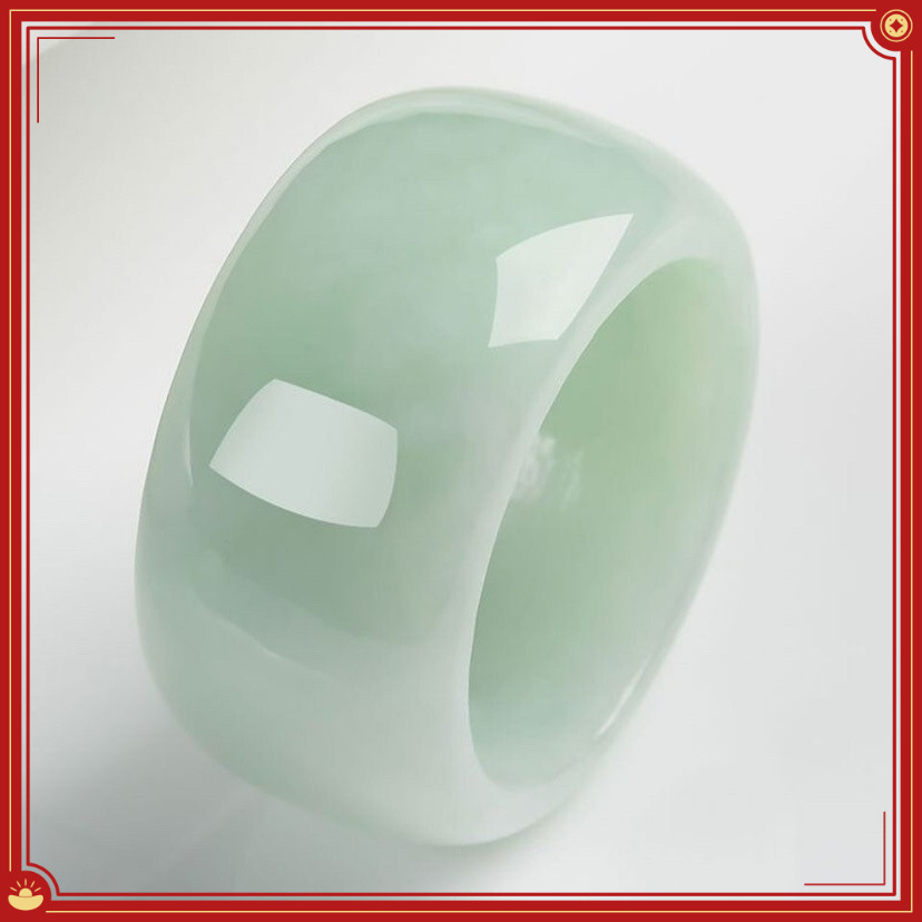 Jade Ring A-Grade Jade Ring Wide Round Face Ring Men's Ring Jewelry Versatile Ring