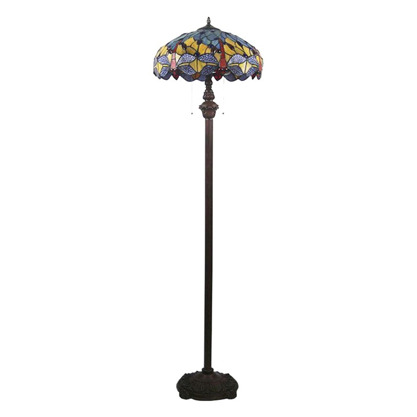 European Retro Tiffany Living Room Hotel Lobby Decorative Floor Lamp Modern Pastoral Restaurant Floor Lamp Cross-border Supply