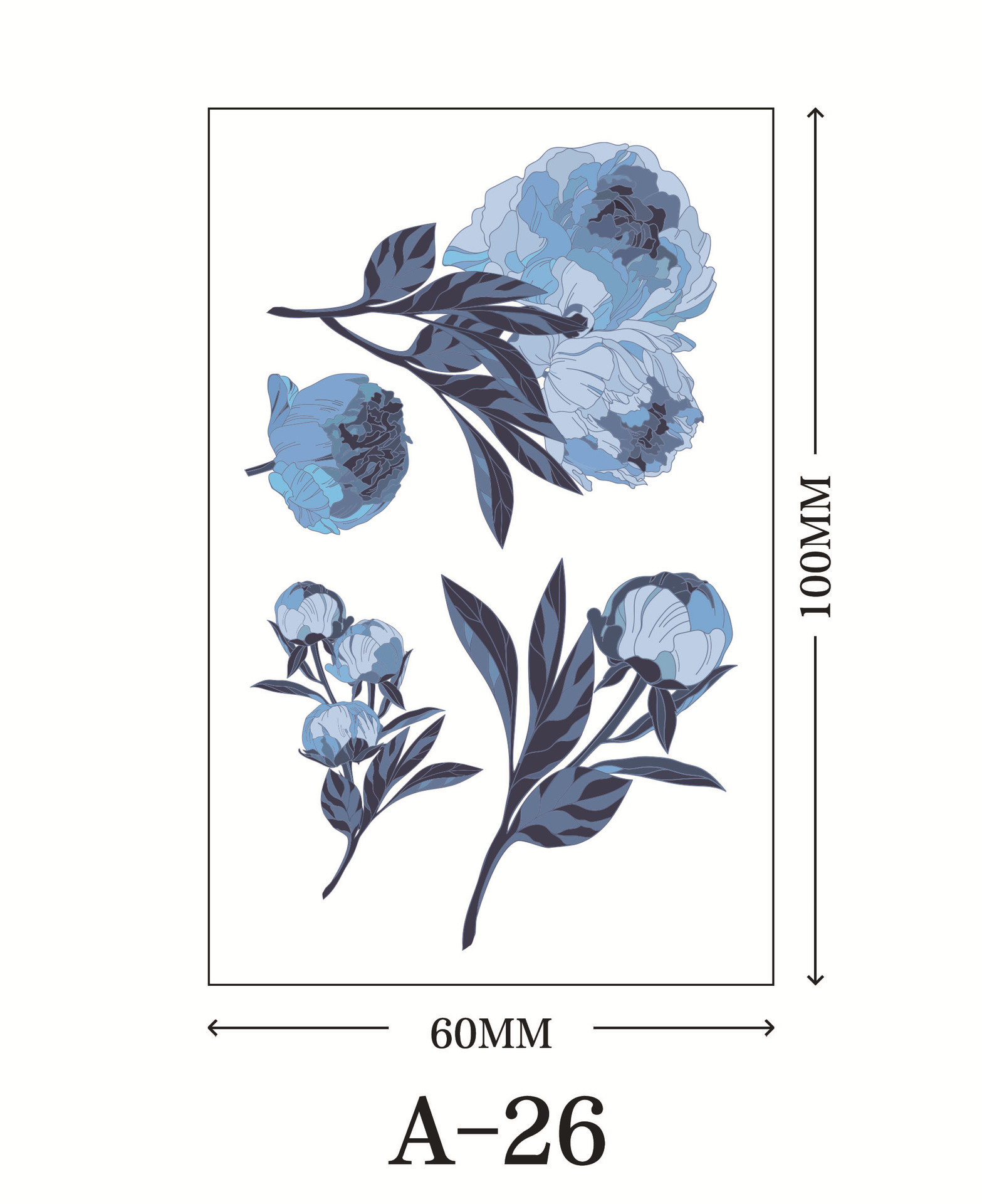 Picture of New cross-border rose flower tattoo stickers small fresh net red color tattoo stickers factory wholesale waterproof and durable