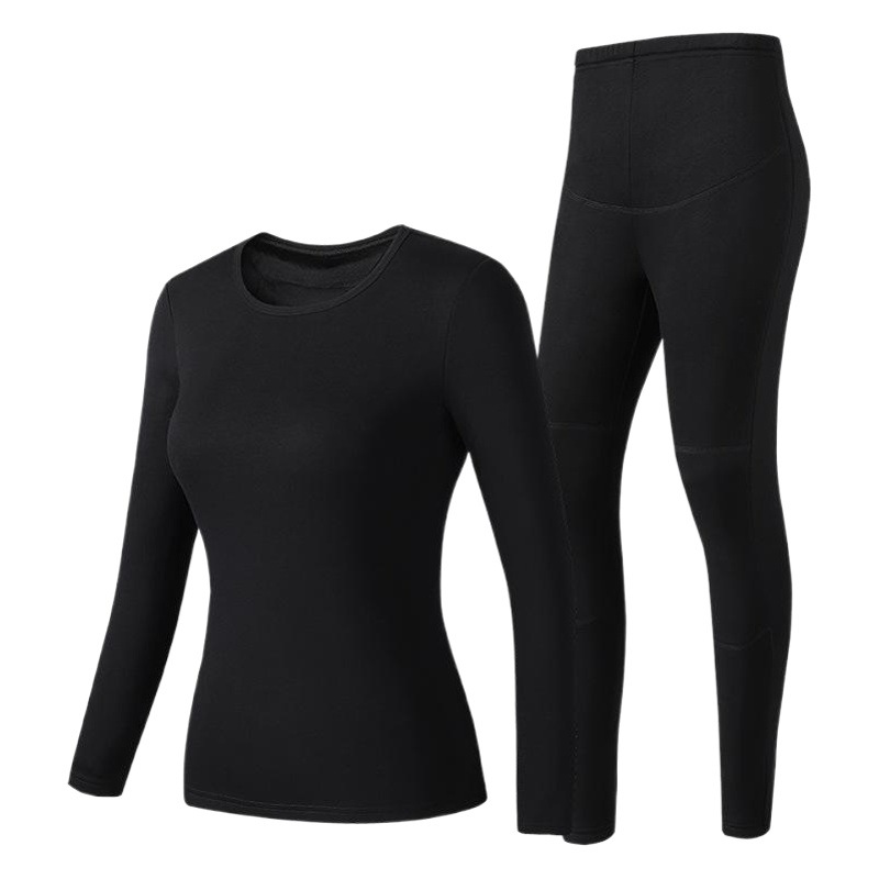 Smart Heating Thermal Underwear Men's Autumn Clothes and Pants USB Charging Heating Clothes Solid Color Thickened Cold-proof Suit for Women