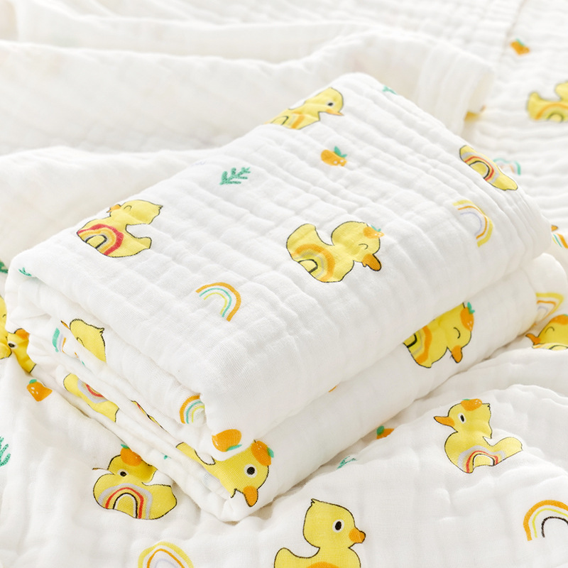 Picture of Baby Bath Towel Pure Cotton Wholesale Pure Cotton Four-Layer Gauze Newborn Wrap Summer Newborn Baby Supplies Children's Blanket