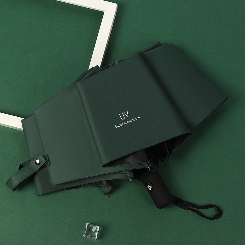 Picture of A large number of wholesale automatic umbrella women sunshade folding dual-use sun umbrella black rubber sunscreen customized advertising