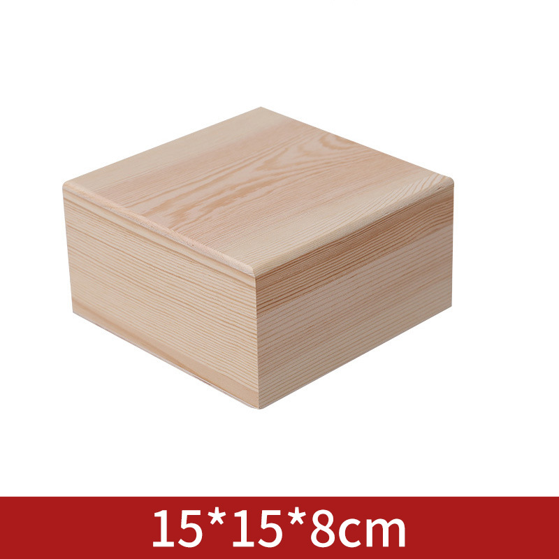 Picture of Heaven and Earth Cover Gift Box Solid Wood Wooden Box Desktop with Cover Square Jewelry Gift Collection Box Customization