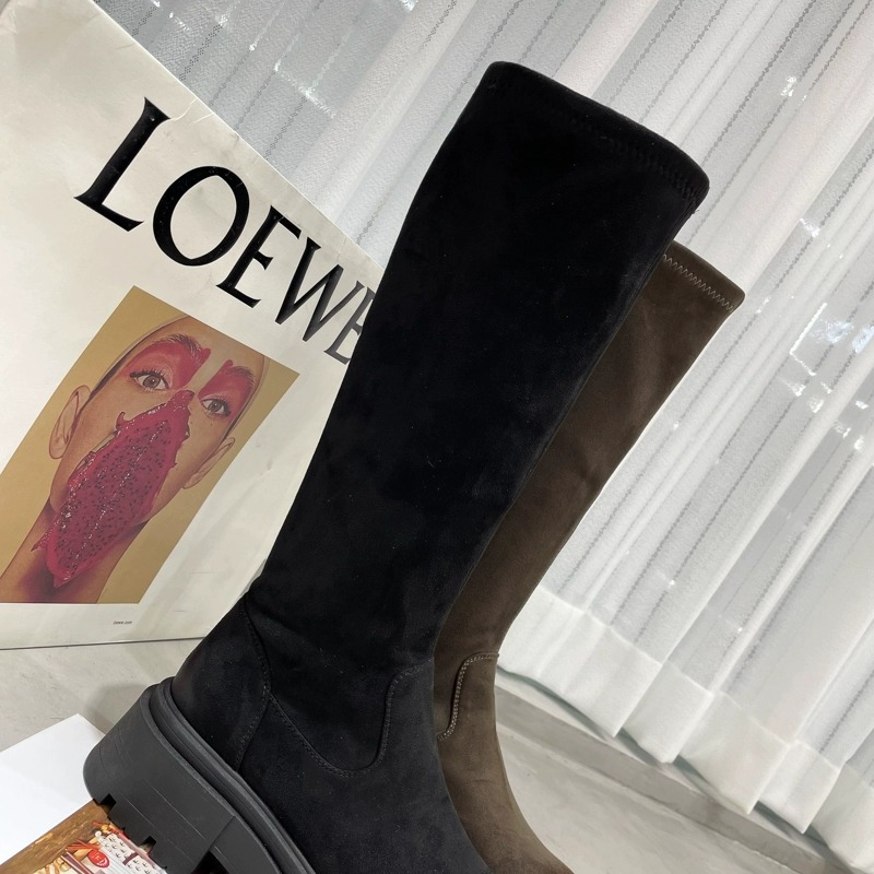 Vintage Thick-soled Height-increasing Thin Boots Women's Small High Boots But Knee Long Boots British Style Rear Zipper Long Boots