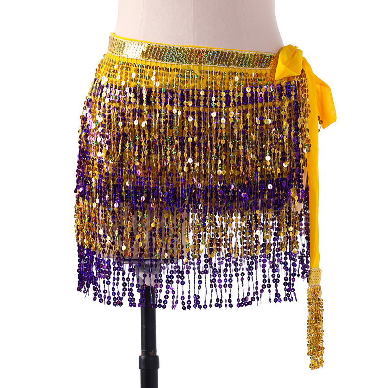 Picture of New belly dance beads waist chain 4 sequins hip towel tassel waist belt dance performance can be a generation of hair
