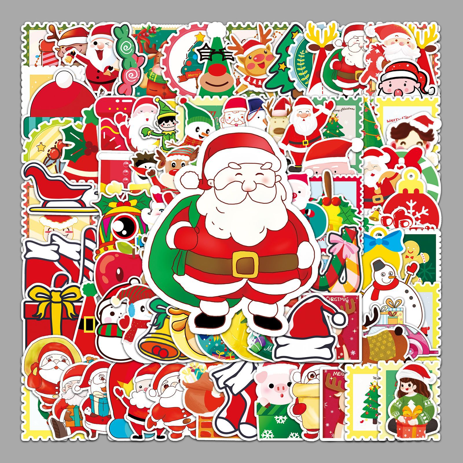 100 Christmas Graffiti Cross-border Personality Holiday Creative Goo Card DIY Water Cup Skateboard Luggage Sticker Waterproof